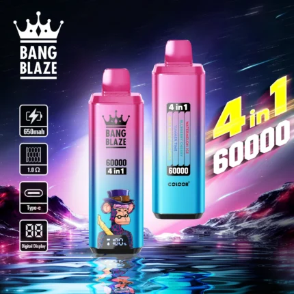 Bang Blaze 60000 Puffs 4in1｜長持ち60K Puff 使い切りVAPE、4つのフレーバー切り替え